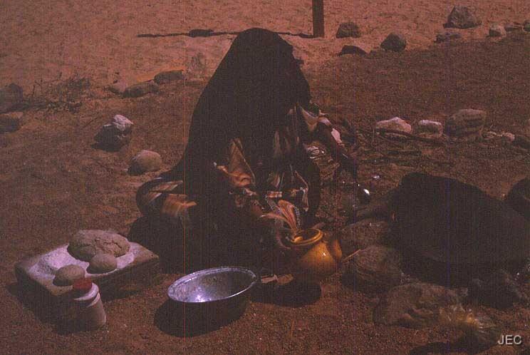 25.jpg - Sinai | zu Gast bei einer Beduinenfamilie | Brotfladen mit heissen Tee