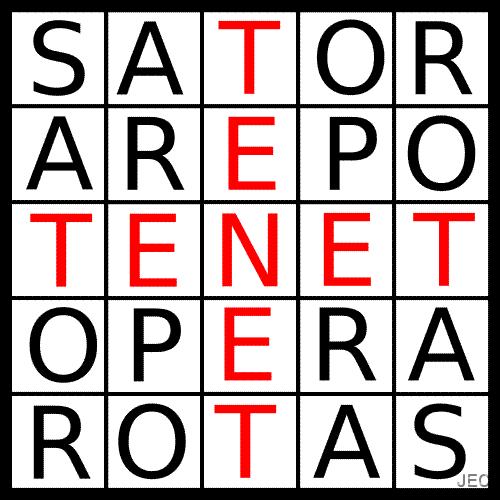 Palindrom.GIF - Palindrom: Saeher (Sator) Arepo haelt (Tenet) mit Muehe (Opera) die Raeder (Rotas)